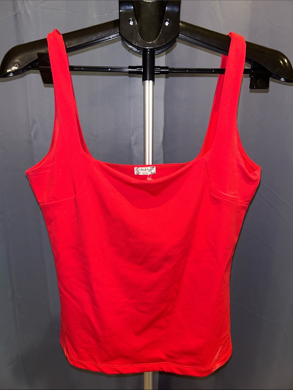Free People Vibrant Red Square Neck Tank